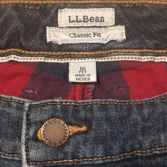 L.L.Bean Flannel Lined Classic Fit Jeans size 16P - Picture 8 of 11
